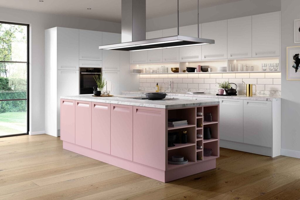 affinity painted kitchen in blush white